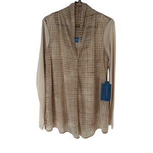 Simply Vera Vera Wang Women's Beige Double Layered Blouse Size M